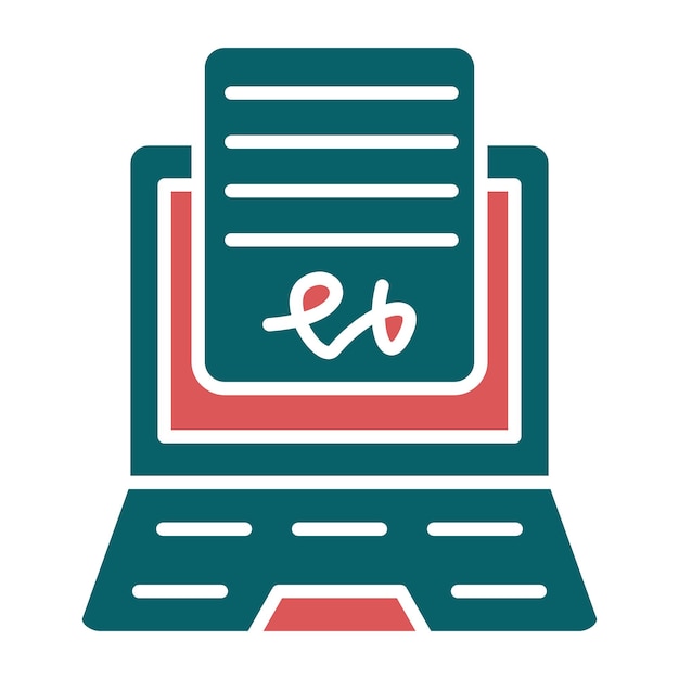 Diseño vectorial Estilo del icono del acuerdo en línea