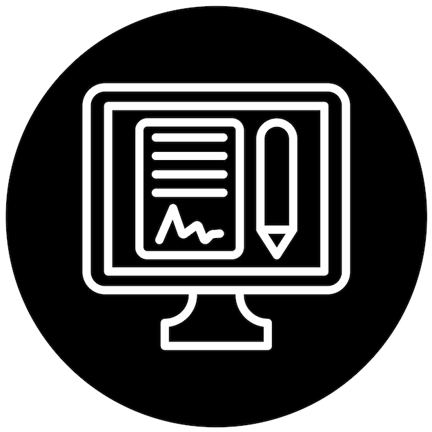 Diseño vectorial Estilo del icono del acuerdo en línea