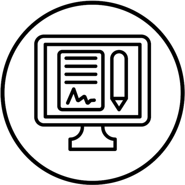 Diseño vectorial Estilo del icono del acuerdo en línea