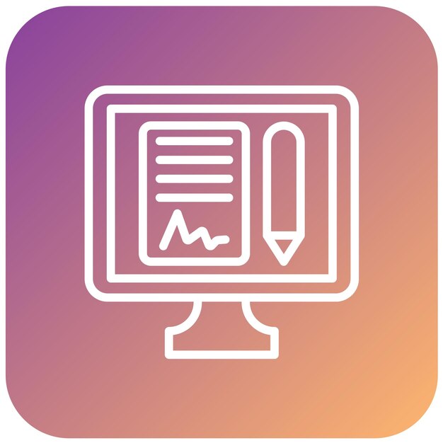 Diseño vectorial Estilo del icono del acuerdo en línea