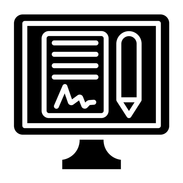 Diseño vectorial Estilo del icono del acuerdo en línea