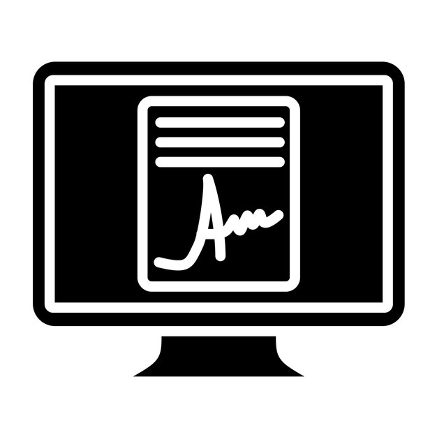 Diseño vectorial Estilo del icono del acuerdo en línea