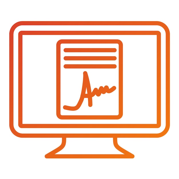 Diseño vectorial Estilo del icono del acuerdo en línea