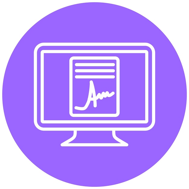 Diseño vectorial Estilo del icono del acuerdo en línea