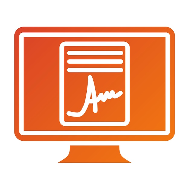 Diseño vectorial Estilo del icono del acuerdo en línea