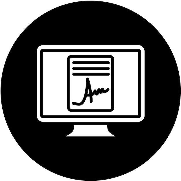 Diseño vectorial Estilo del icono del acuerdo en línea