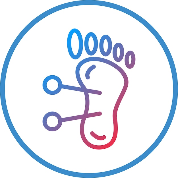 Diseño vectorial del estilo del icono de acupuntura del pie