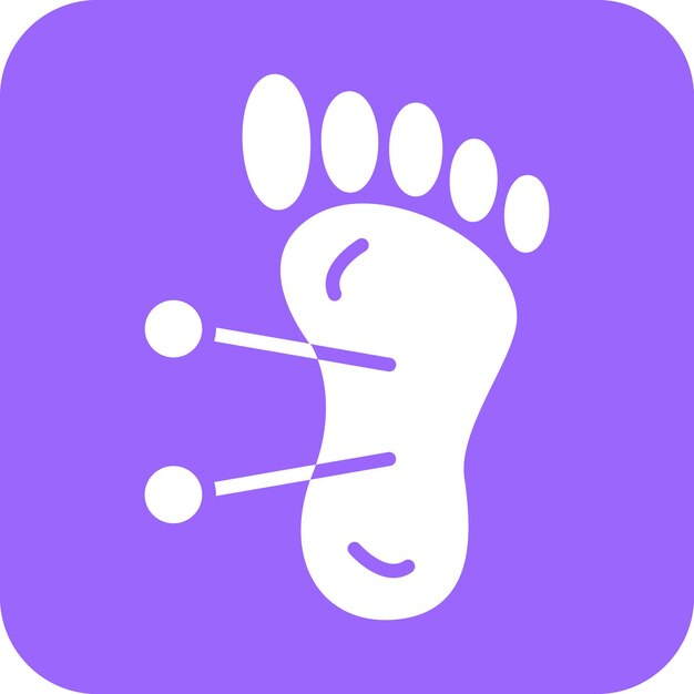 Diseño vectorial del estilo del icono de acupuntura del pie