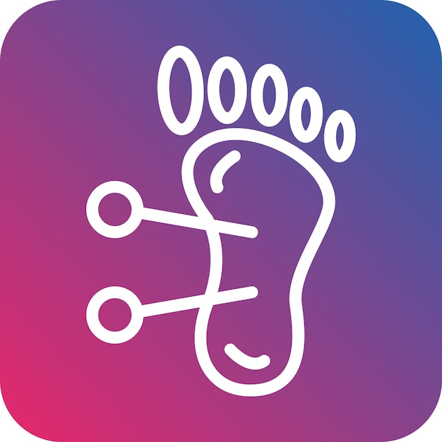Diseño vectorial del estilo del icono de acupuntura del pie