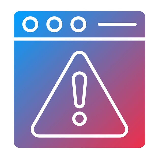 Diseño vectorial del estilo del icono de advertencia web