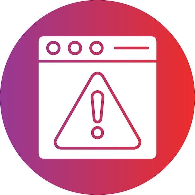 Diseño vectorial del estilo del icono de advertencia web
