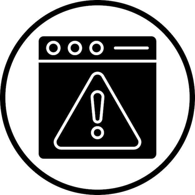 Diseño vectorial del estilo del icono de advertencia web