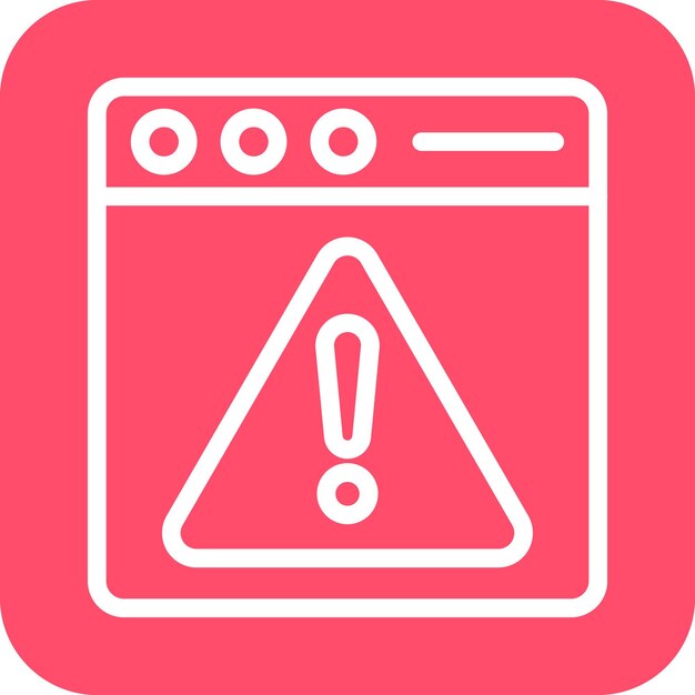 Diseño vectorial del estilo del icono de advertencia web