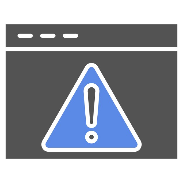 Diseño vectorial del estilo del icono de advertencia web