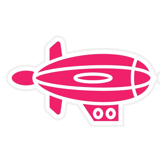 Diseño vectorial del estilo del icono de la aeronave