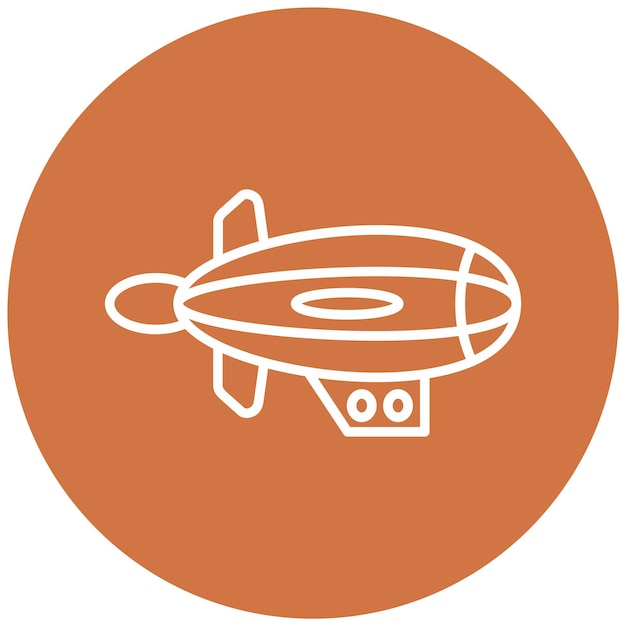 Diseño vectorial del estilo del icono de la aeronave