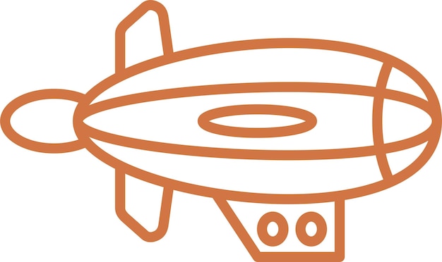 Diseño vectorial del estilo del icono de la aeronave