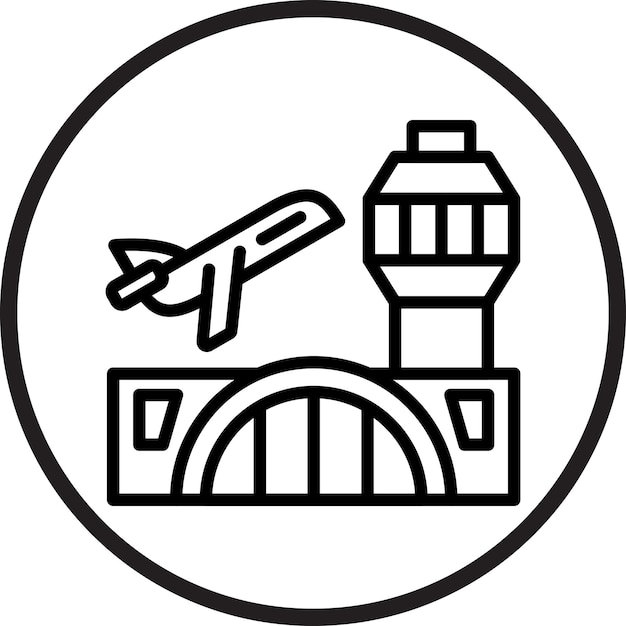 Diseño vectorial estilo de icono de aeropuerto