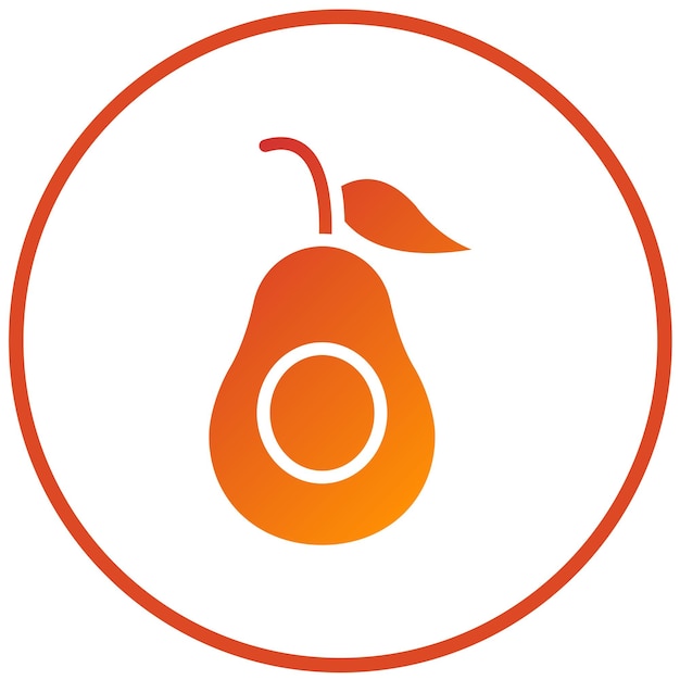 Diseño vectorial estilo de icono de aguacate Aria