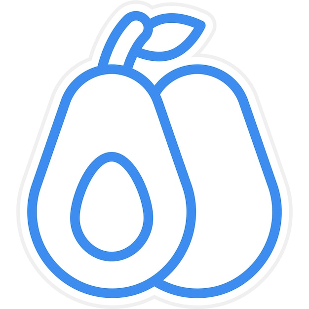 Diseño vectorial Estilo del icono del aguacate