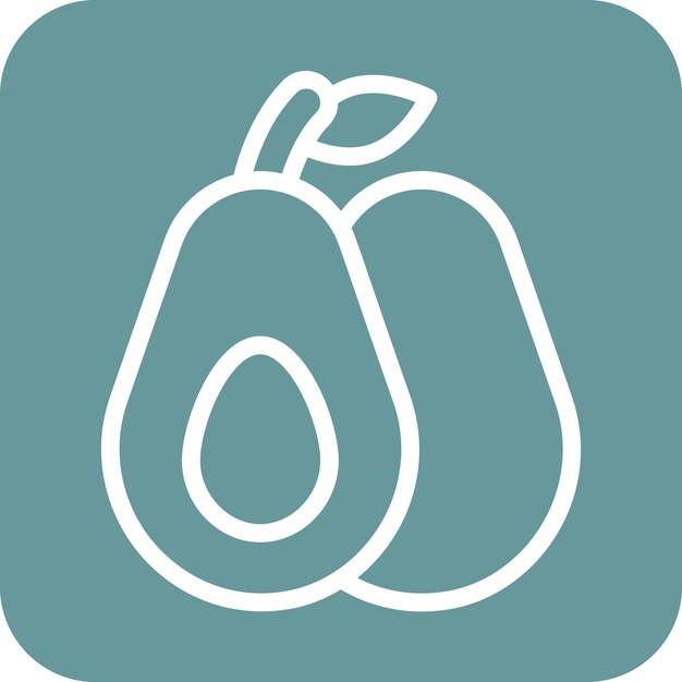 Diseño vectorial Estilo del icono del aguacate