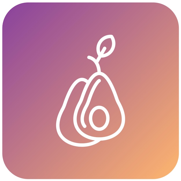 Diseño vectorial Estilo del icono del aguacate