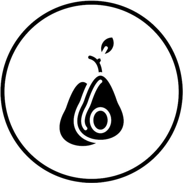 Diseño vectorial Estilo del icono del aguacate