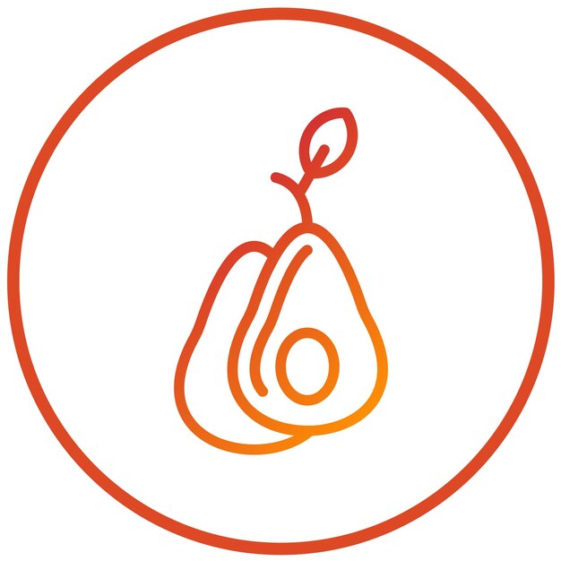 Diseño vectorial Estilo del icono del aguacate