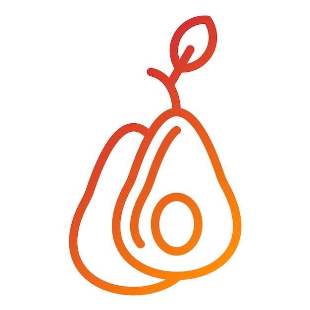 Diseño vectorial Estilo del icono del aguacate