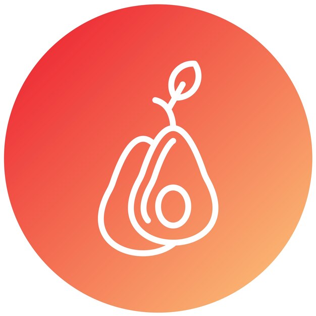 Diseño vectorial Estilo del icono del aguacate