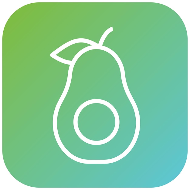 Diseño vectorial Estilo del icono del aguacate