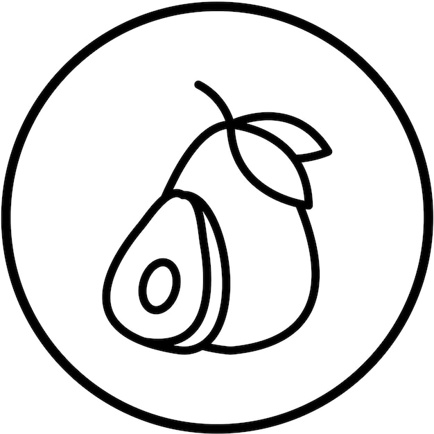 Diseño vectorial Estilo del icono del aguacate