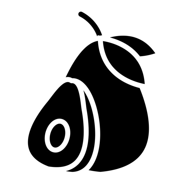 Diseño vectorial Estilo del icono del aguacate