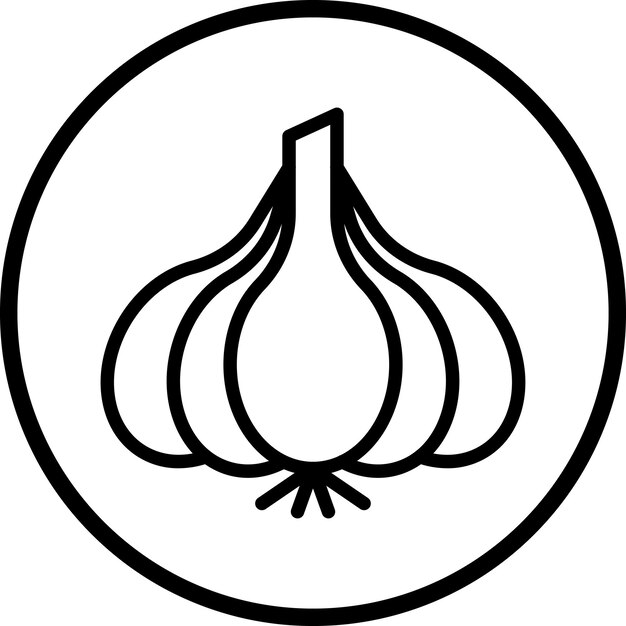 Diseño vectorial de estilo de icono de ajo