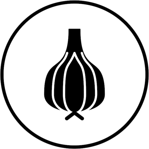 Diseño vectorial de estilo de icono de ajo