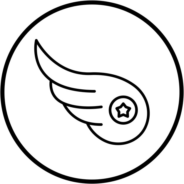Diseño vectorial Estilo del icono del ala izquierda