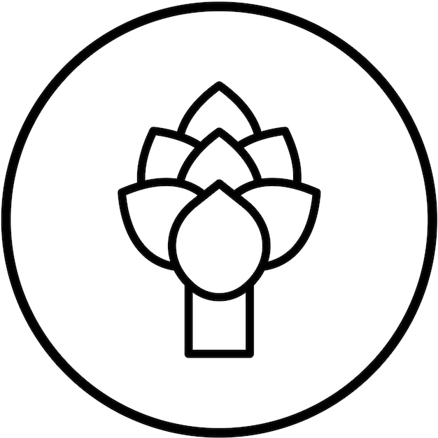 Diseño vectorial de estilo de icono de alcachofa