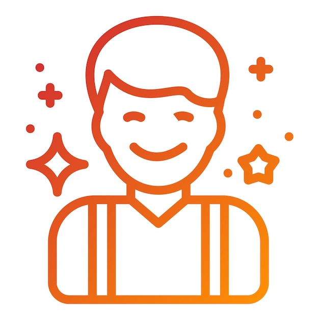 Diseño vectorial de estilo de icono alegre