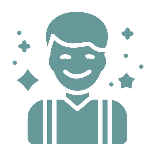 Diseño vectorial de estilo de icono alegre