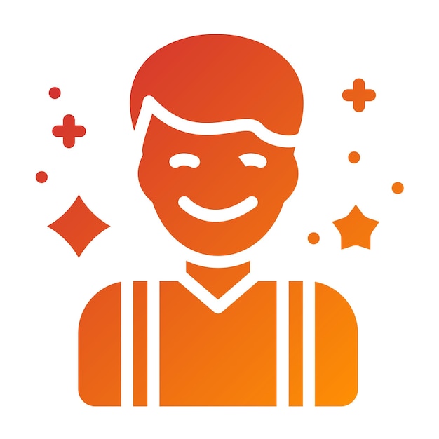 Diseño vectorial de estilo de icono alegre