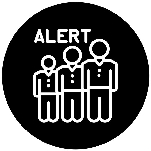 Diseño vectorial Estilo del icono de alerta de cola