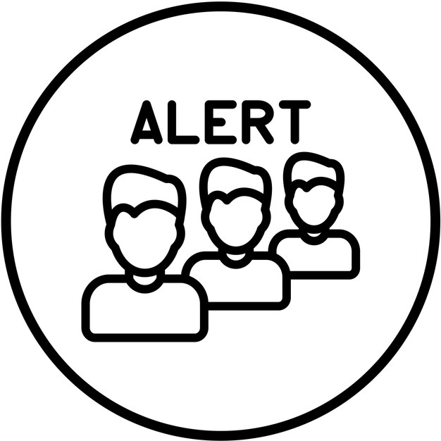 Diseño vectorial Estilo del icono de alerta de cola