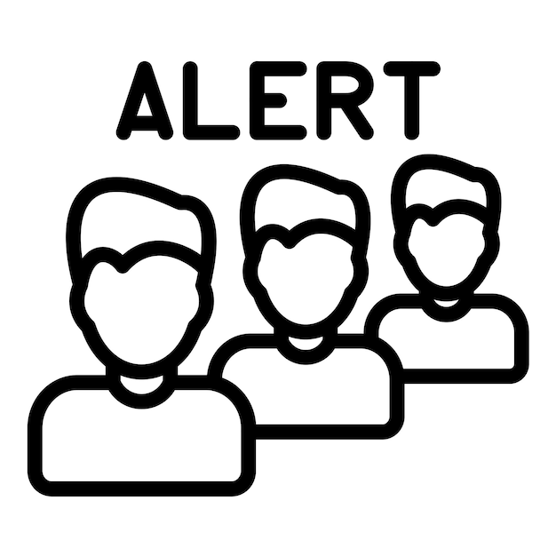 Diseño vectorial Estilo del icono de alerta de cola