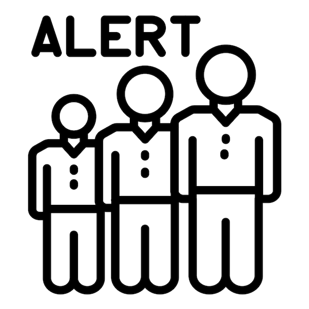 Diseño vectorial Estilo del icono de alerta de cola