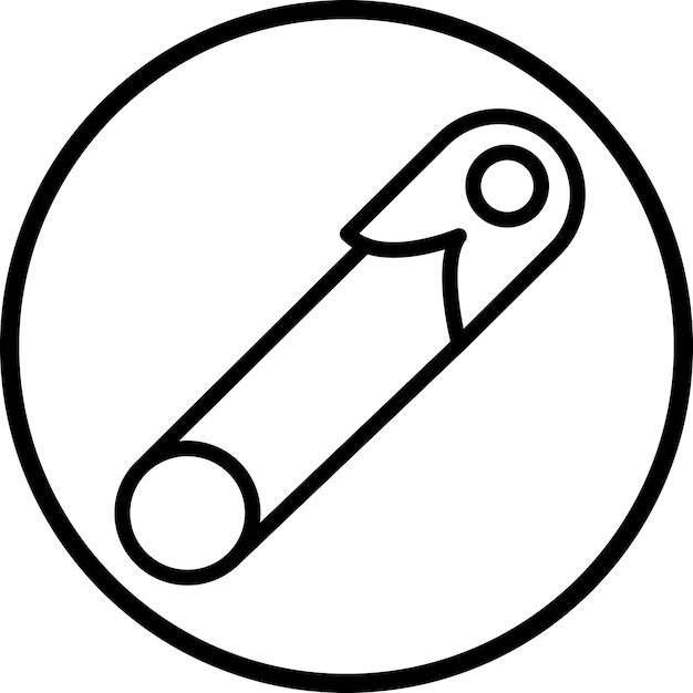 Diseño vectorial Estilo del icono del alfiler de seguridad