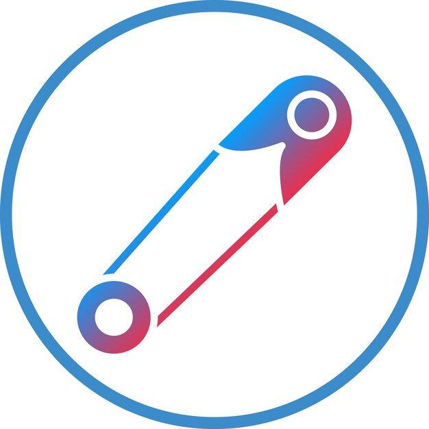 Diseño vectorial Estilo del icono del alfiler de seguridad
