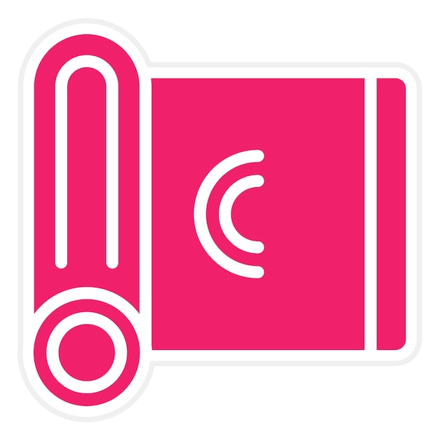 Diseño vectorial Estilo del icono de la alfombra de yoga