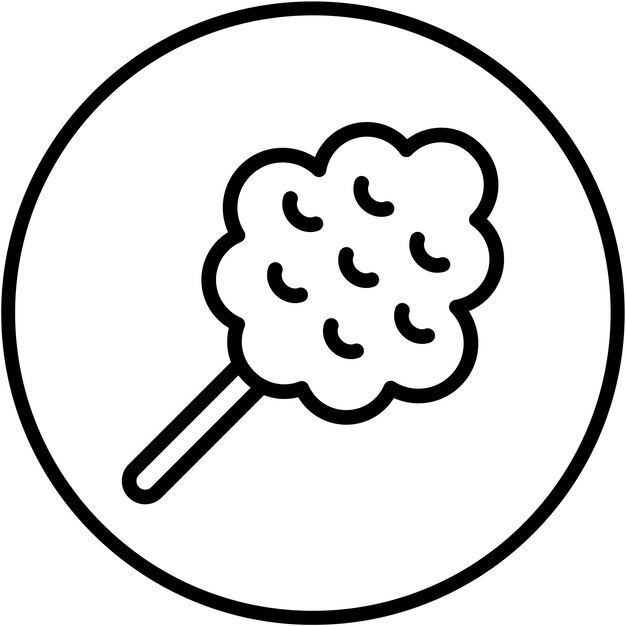 Diseño vectorial de estilo de icono de algodón caramelo