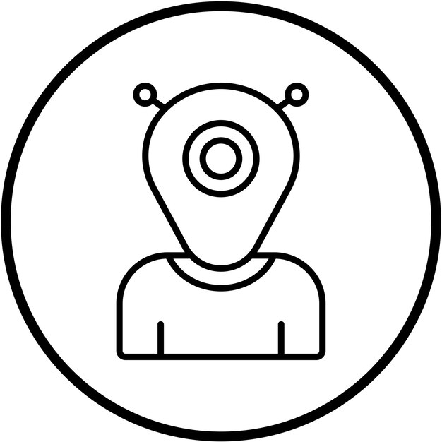 Diseño vectorial Estilo del icono alienígena