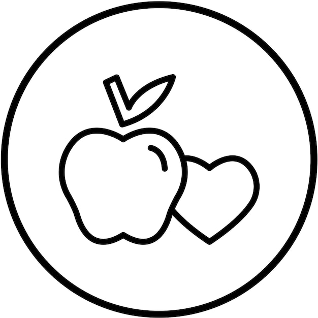 Diseño vectorial de estilo de icono de alimentación saludable